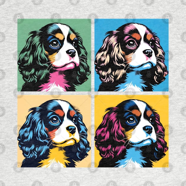 Pop Retro Cavalier King Charles Spaniel Art - Cute Puppy by PawPopArt